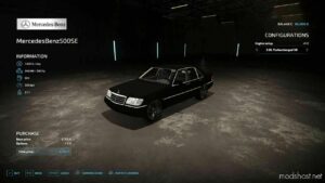 FS22 Mercedes-Benz Car Mod: Mercedes Benz 500SE Beta (Image #2)