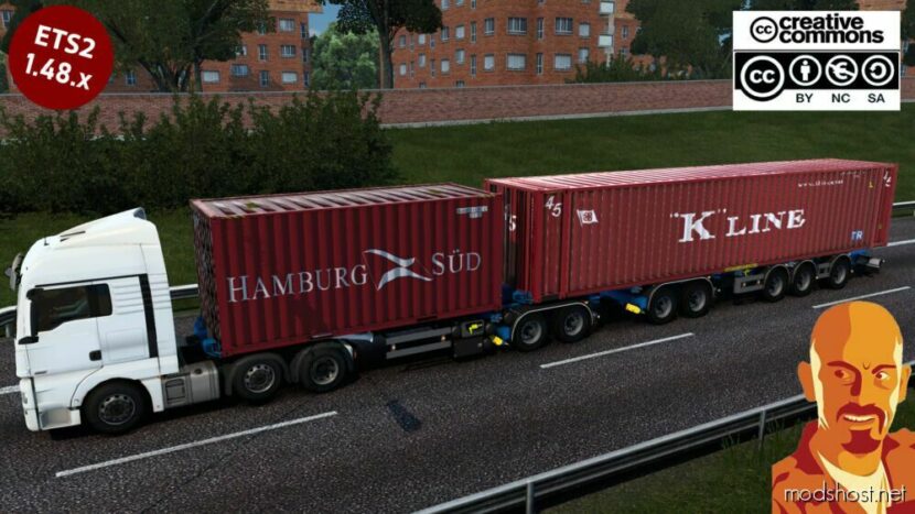 D-Tec Flexi-Trailer Container Trailer [1.48] for Euro Truck Simulator 2