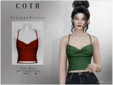 Strappy Blouse T-498 for Sims 4