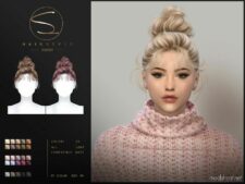 Cute Updo Hairstyle (Jade 050923) for Sims 4