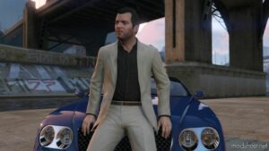 GTA 5 Player Mod: Michael’s Restored Cream Suit Jacket Replace (Featured)