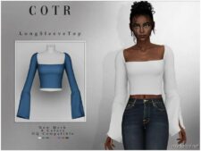 Long Sleeve TOP T-492 for Sims 4