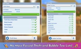 Separated ThrifTea Lot Types for Sims 4