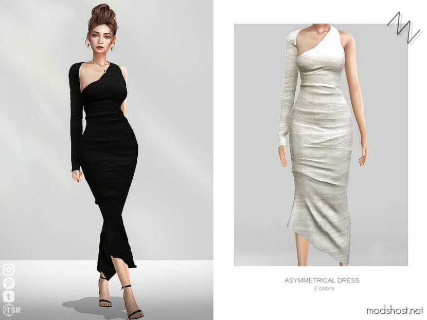 Asymmetrical Dress for Sims 4