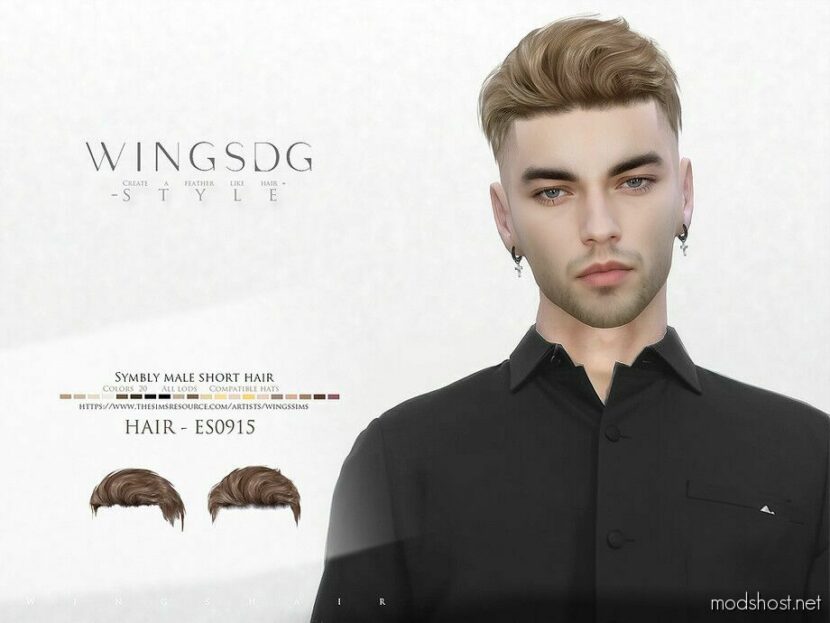 Wings ES0915 Symbly Male Short Hair for Sims 4