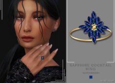 Sapphire Cocktail Ring for Sims 4