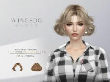 Wings ES0916 Fluffy Short Curly Hair for Sims 4
