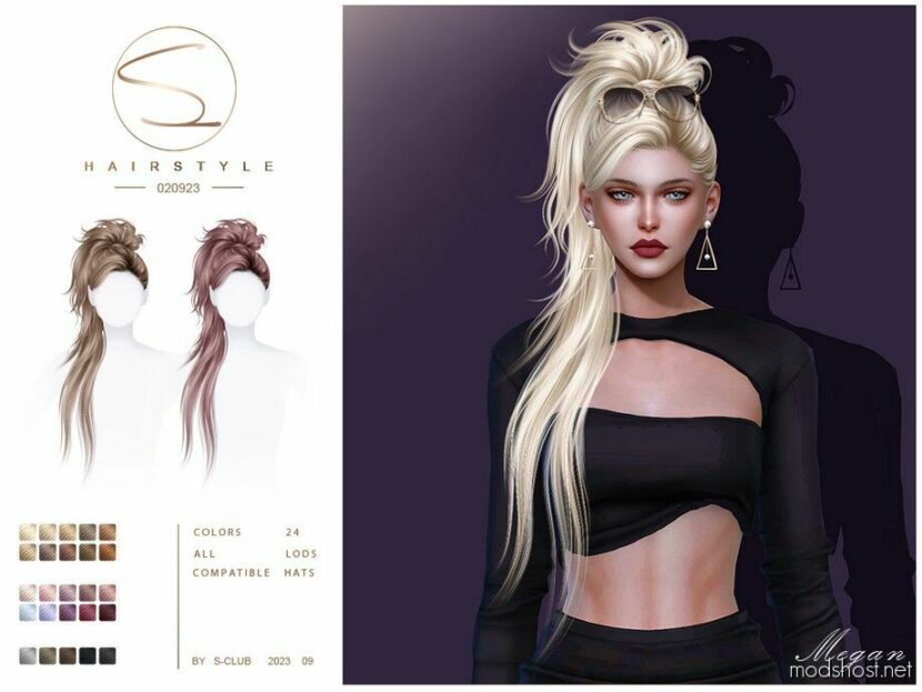 Long Punk Hairstyle (Megan) 020923 for Sims 4