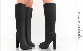 Leather Heeled Boots for Sims 4