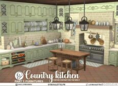 Country Kitchen – Range Cooking Stove for Sims 4
