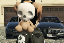 GTA 5 Player Mod: Glow Teddy Skull Backpack (Image #3)