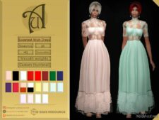 Sweetest Wish – Elegant Dress With Lace for Sims 4
