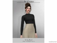 Sims 4 Everyday Clothes Mod: Long Sleeve Blouse T-507 (Image #2)