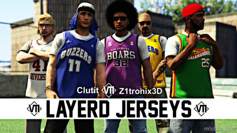 GTA 5 Player Mod: Layered Jerseys For MP Male (Featured)