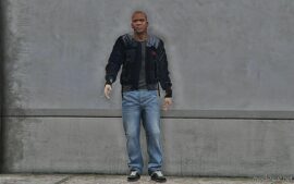 GTA 5 Player Mod: Bomber Jacket For Franklin Replace (Image #3)