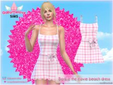 Sims 4 Mod: Barbie the movie beach outfit, SET (Image #2)