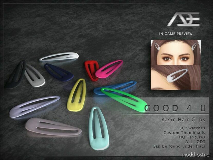 Good 4 U Basic Hair Clips (HAT) for Sims 4