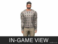 Sims 4 Male Clothes Mod: Autumn Sweater (Image #2)