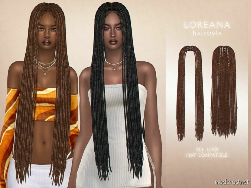 Loreana Hairstyle for Sims 4