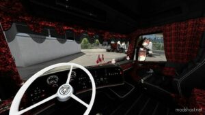 Scania RJL Topline Interior + Exterior RED Danish Plush [1.48] for Euro Truck Simulator 2