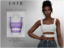 CUT OUT Crop TOP T-509 for Sims 4