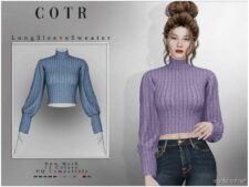 Long Sleeve Sweater T-494 for Sims 4