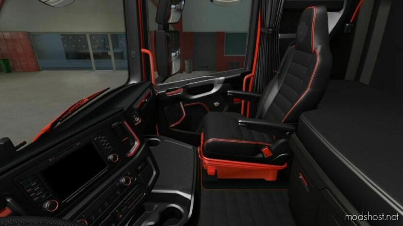 Interior (Dark-Red) Scania R/S + Dashboard [1.48] for Euro Truck Simulator 2