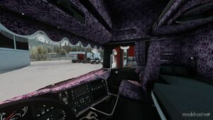 ETS2 Scania Mod: Fred Purple Plush Parts Interior 1.48 (Image #2)