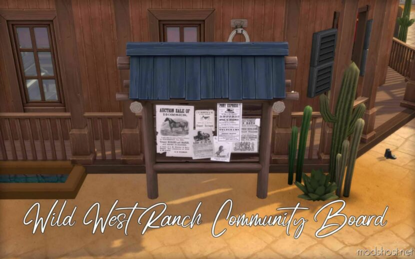 Wild West Ranch Community Board for Sims 4
