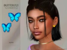 Butterfly V2 Earrings for Sims 4
