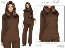 Knit Oversized Jumper & Wide LEG Trousers SET for Sims 4