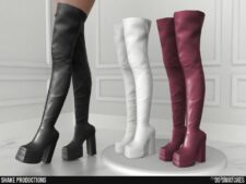 Leather High Heel Boots – S102304 for Sims 4