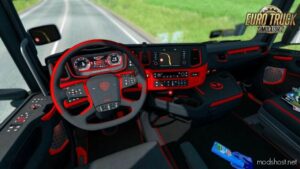 Scania S&R CMI Black – RED Devil Interior [1.48] for Euro Truck Simulator 2