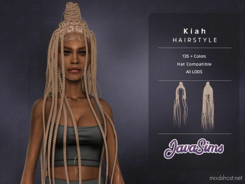 Kiah Hairstyle for Sims 4