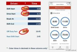 ATS Realistic Mod: Driver EDL (HOS) & Trip Time Planning Tool (Image #3)