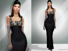 Embellished Gown And Gloves DO053 for Sims 4