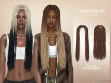 Loreana Hairstyle V2 for Sims 4