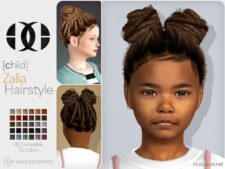 Zalia Hairstyle – Child for Sims 4