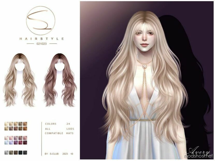 Sims 4 Female Mod: Long Hairstyle Avery (021023) (Featured)