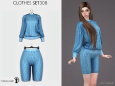 Knit Sweater & Shorts SET308 for Sims 4