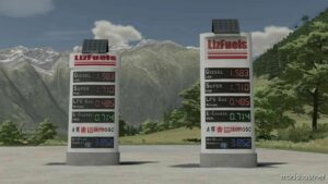 FS22 Placeable Mod: Digital Gas Station Displays (Featured)