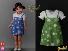 Cecile – Cute Snowflake Dress for Sims 4