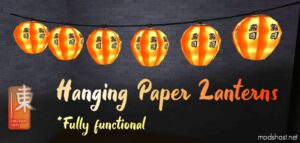 Hanging Paper Lanterns (Updated Lods) for Sims 4