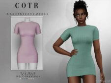 Short Sleeve Dress for Sims 4