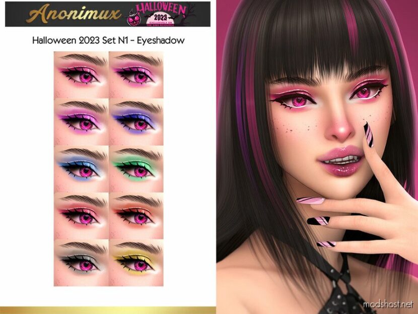 Halloween 2023 Set N1 Eyeshadow Sims 4 Makeup Mod Modshost
