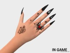 Spiderweb Diamond Heart Ring for Sims 4