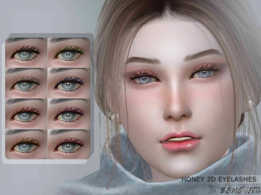 Sims 4 Female Makeup Mod: Honey 2D Eyelashes (HQ) (Featured)