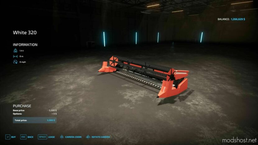 White Combine Grain Headers for Farming Simulator 22
