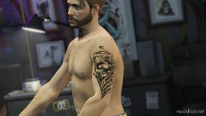 GTA 5 Player Mod: “Skull I” Tattoo For Female & Male (Image #2)