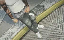 GTA 5 Player Mod: Purple Brand Sagged Jeans SP / MP Male V2.0 (Image #5)